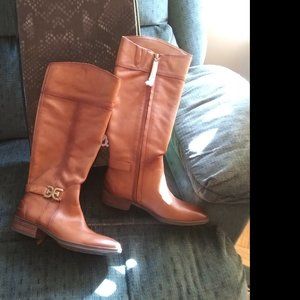 Sam Edelman  womens boots 7W Cognac tan leather Prisilla whiskey lea NEW in box